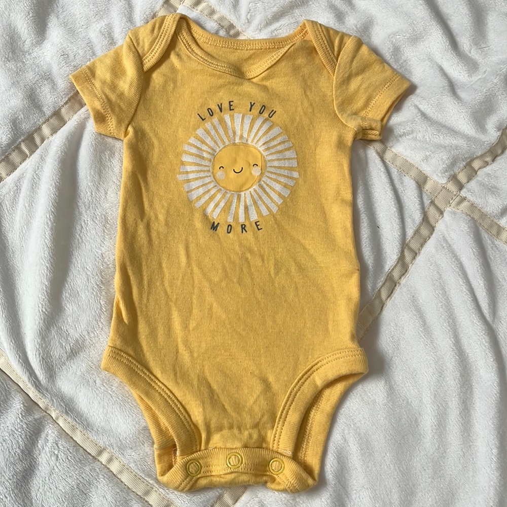 Yellow onesie “love you more” - Carters size newborn